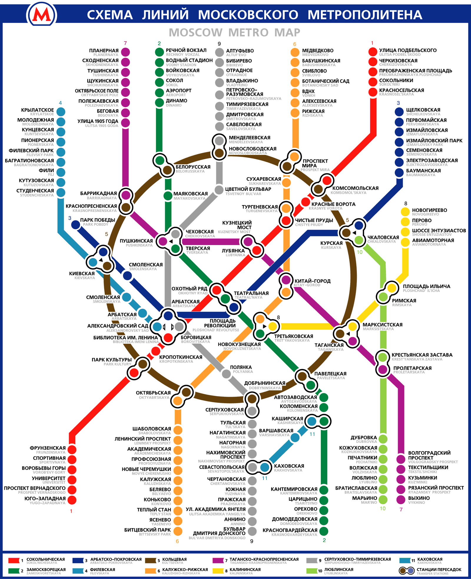 схема метро москва