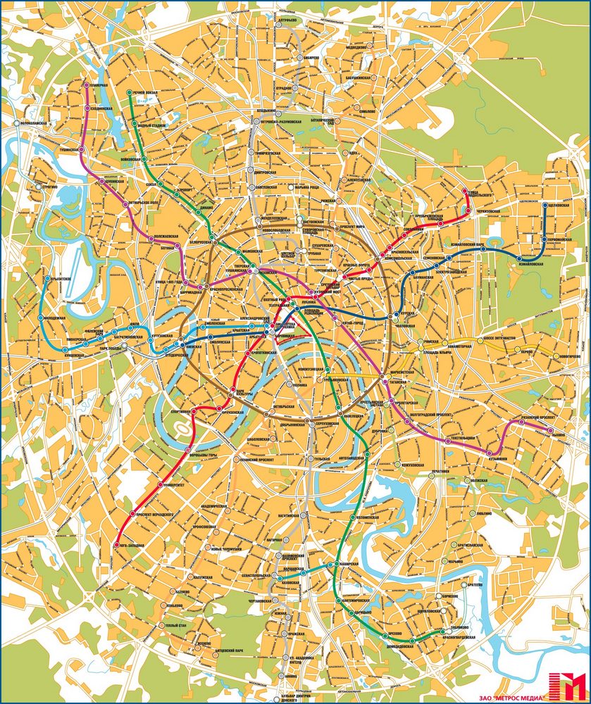Карта метро москвы с улицами и метро