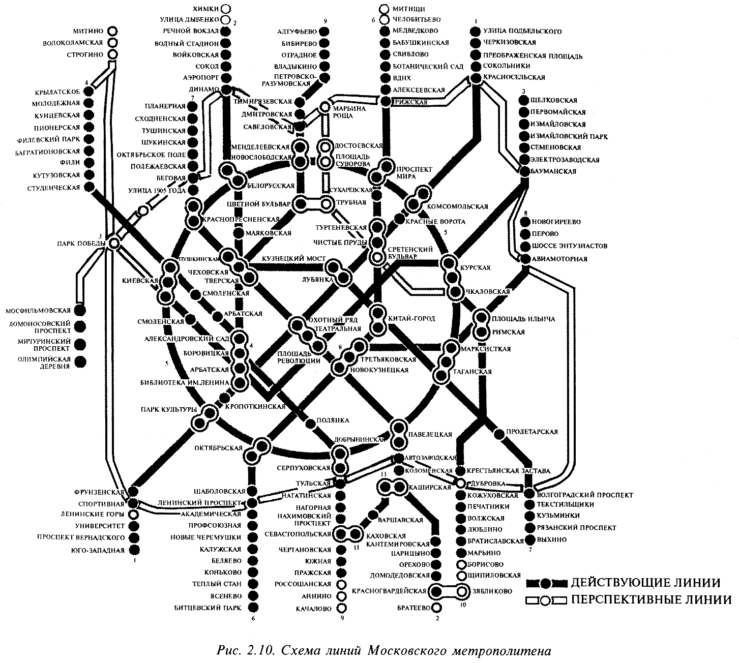 Карта линий метро в москве